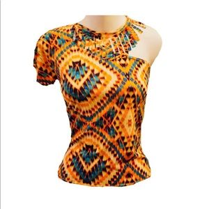 Sold *One shoulder design top aztec luxury handmade
